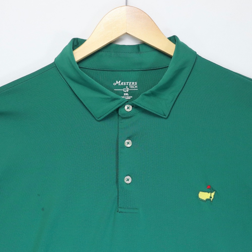 Masters Tech Polo Shirt Mens 3XL Green Golf Embroidered Logo Performance Sport